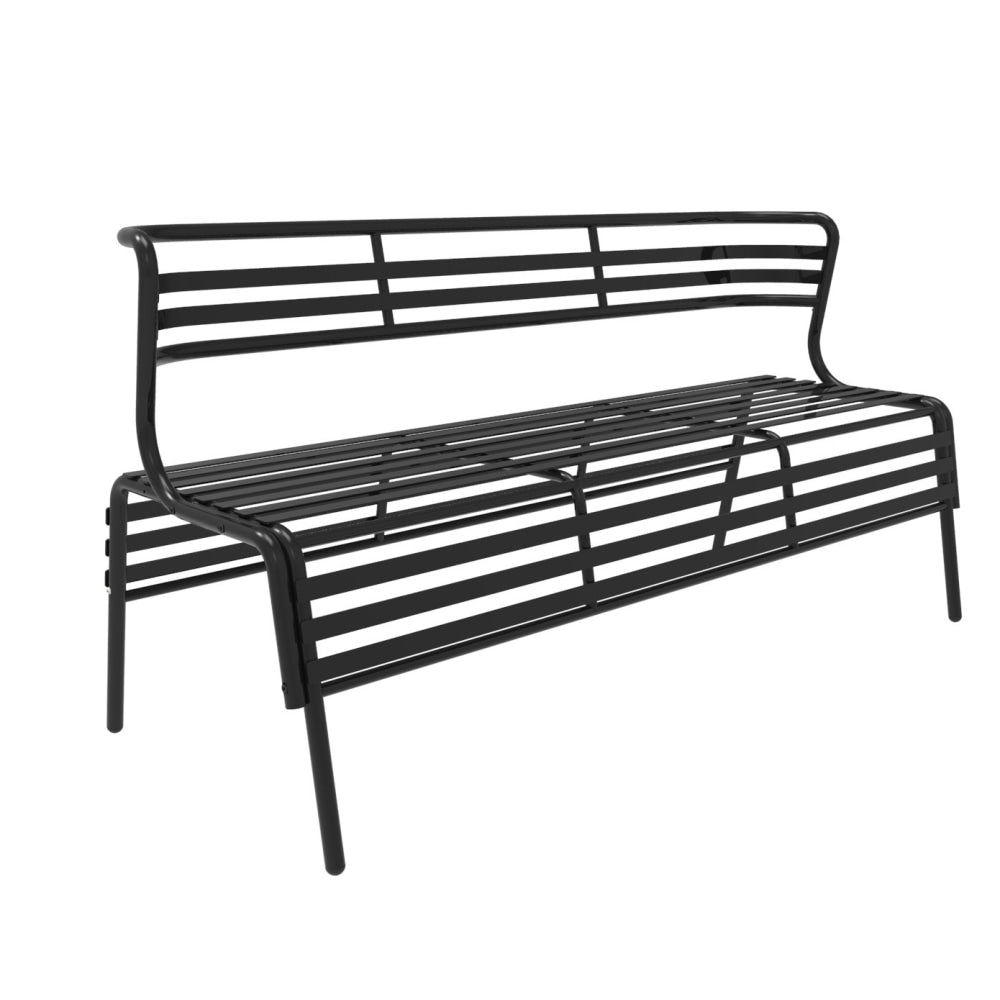 Safco CoGo Indoor/Outdoor Bench With Back, Black