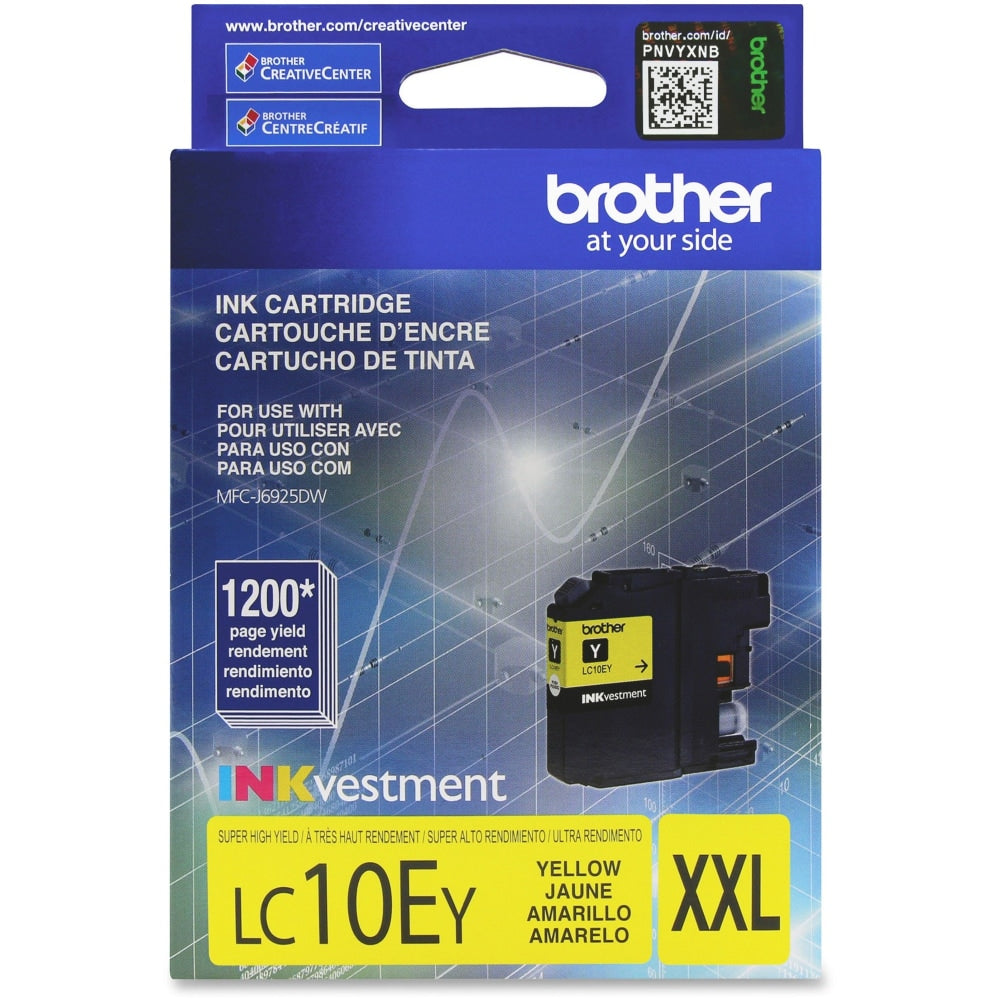 Brother LC10 Yellow High-Yield Ink Cartridge, LC10EY