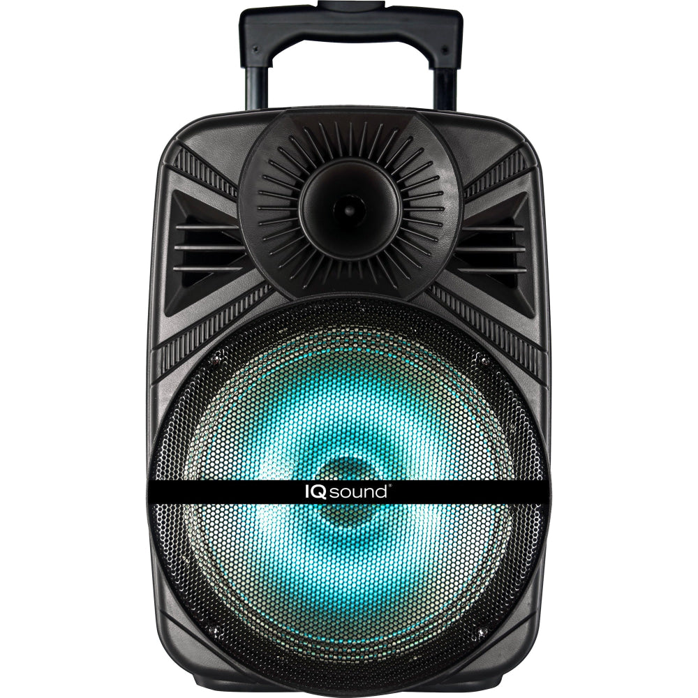 IQ Sound IQ-5012DJBT Portable Bluetooth Speaker System - 30 W RMS - Black - 100 Hz to 20 kHz - Battery Rechargeable - USB