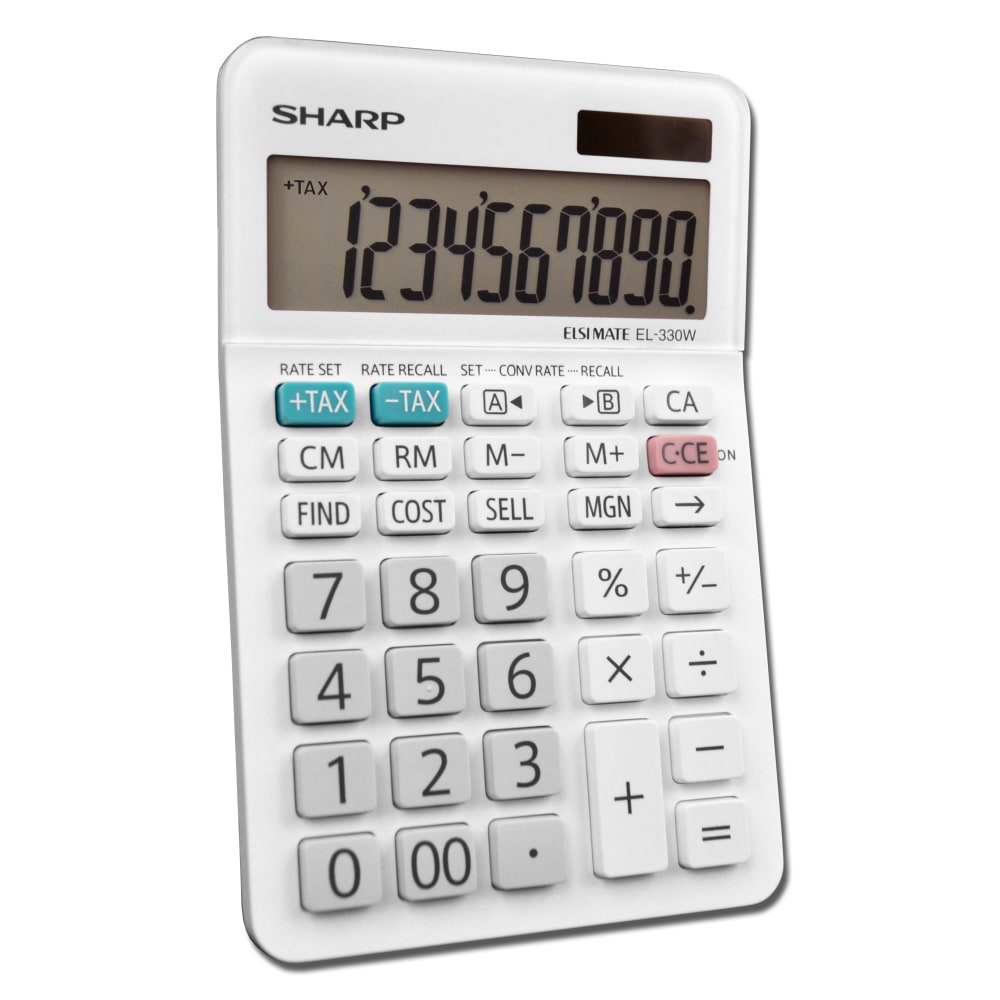 Sharp White Series Desktop Calculator, EL-330WB