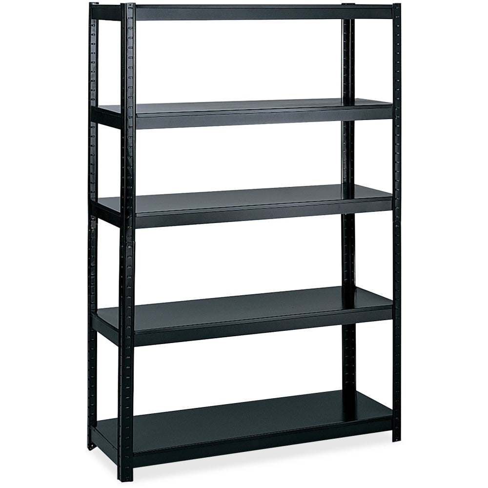 Safco 48in Wide 24in Deep Boltless Shelving - 5 Compartment(s) - 72in Height x 48in Width x 24in Depth - Floor - Black - Steel - 1Each