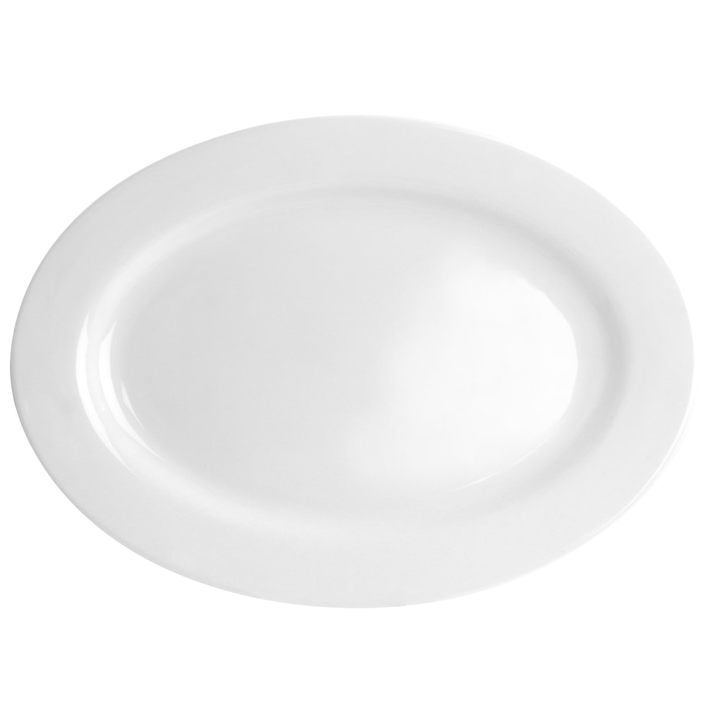 Gibson Elite Fine Ceramic Oval Serving Platter, 18in, White