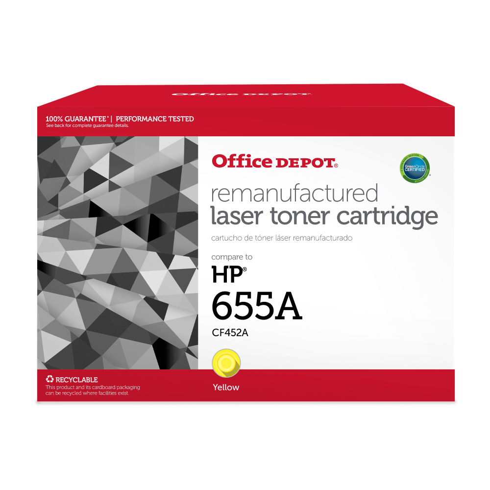 Office Depot Remanufactured Yellow Toner Cartridge Replacement For HP CF452A, OD655AY