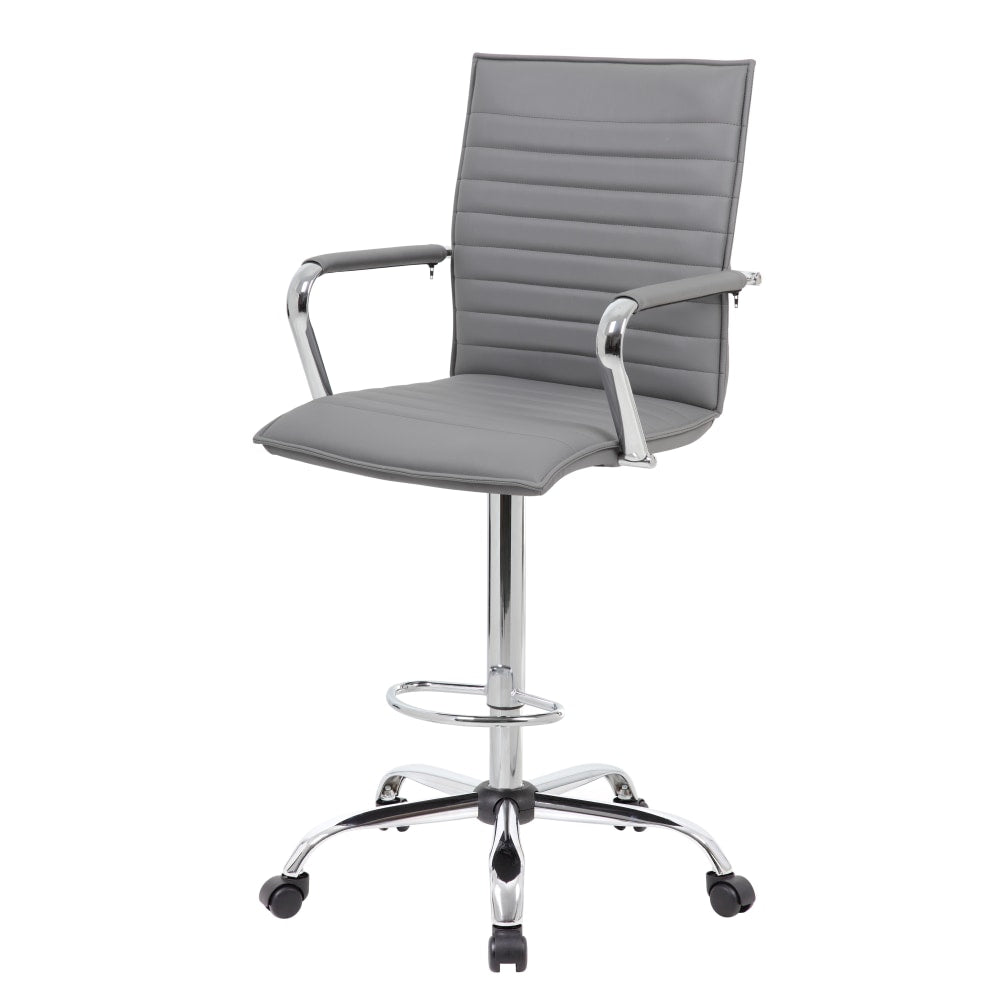 Boss Office Products Drafting Stool, Gray/Chrome