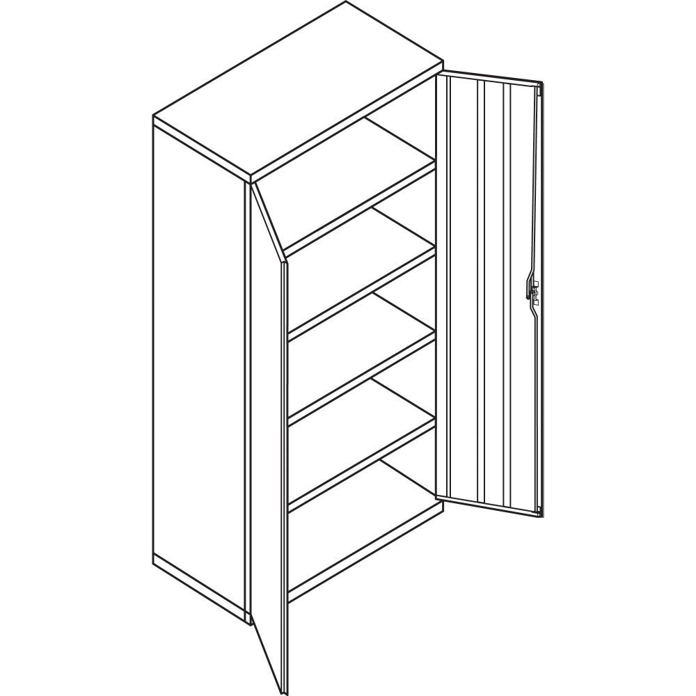 HON Brigade Storage Cabinet, 5 Adjustable Shelves, 72inH x 36inW x 24 1/4inD, Putty