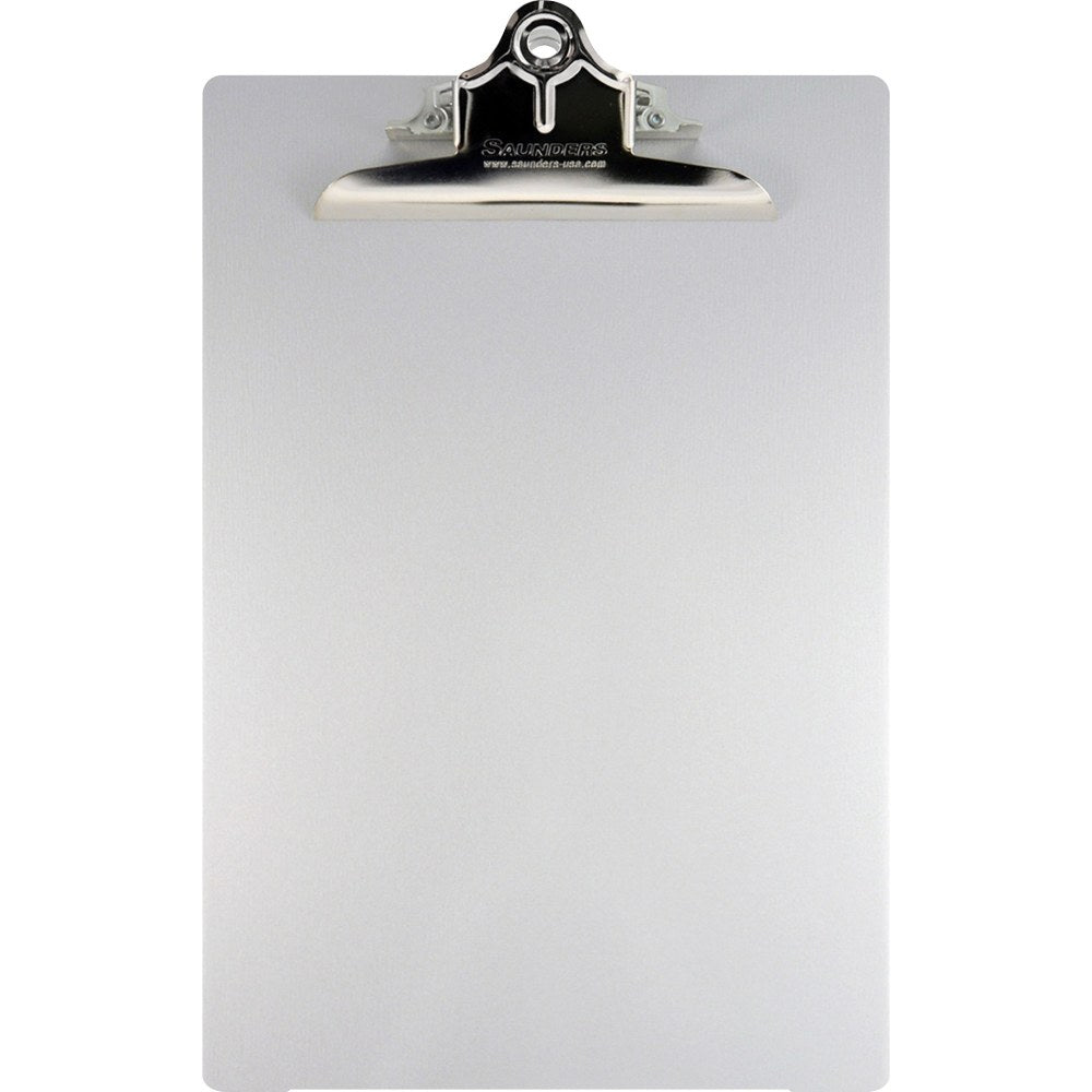 Saunders Aluminum Round Corner Clipboards - 1in Clip Capacity - 8 1/2in x 12in - Clamp - Aluminum - Silver - 1 Each