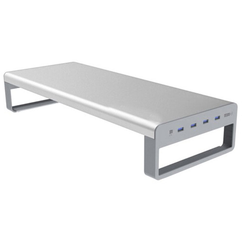 OTM Essentials Desktop Riser, 3inH x 21-7/16inW x 7-7/8inD, Silver