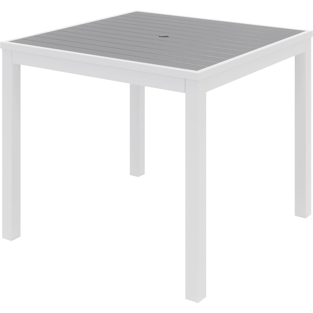 KFI Studios Eveleen Square Outdoor Patio Table, 29inH x 35inW x 35inD, White/Gray