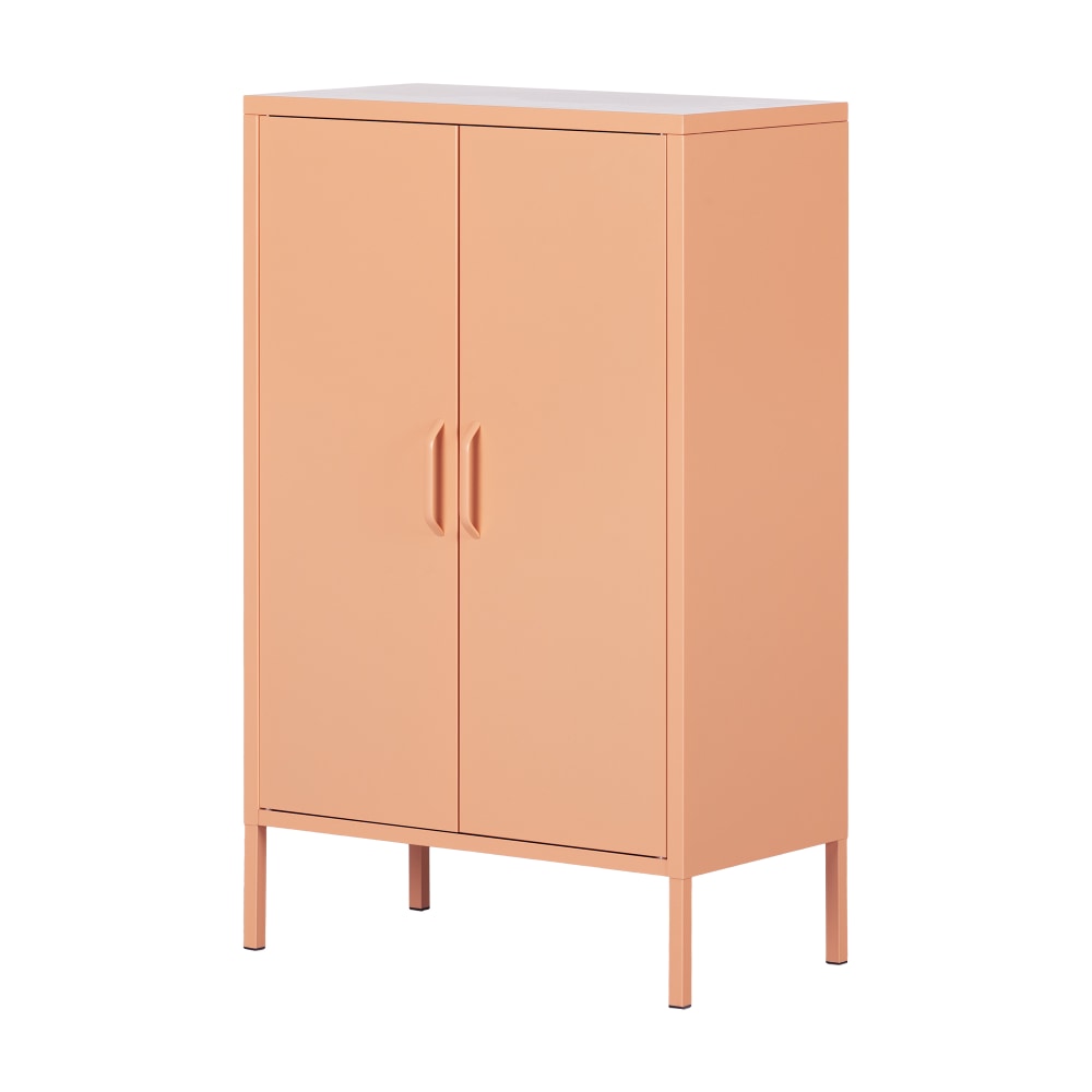 South Shore Crea 26inW Metal 2-Door Accent Cabinet, Orange