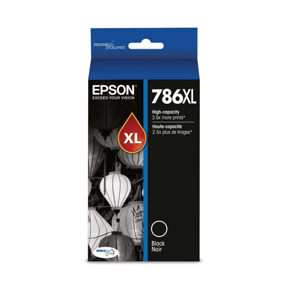 Epson 786XL DuraBrite Black High Yield Ink Cartridge, T786XL120-S