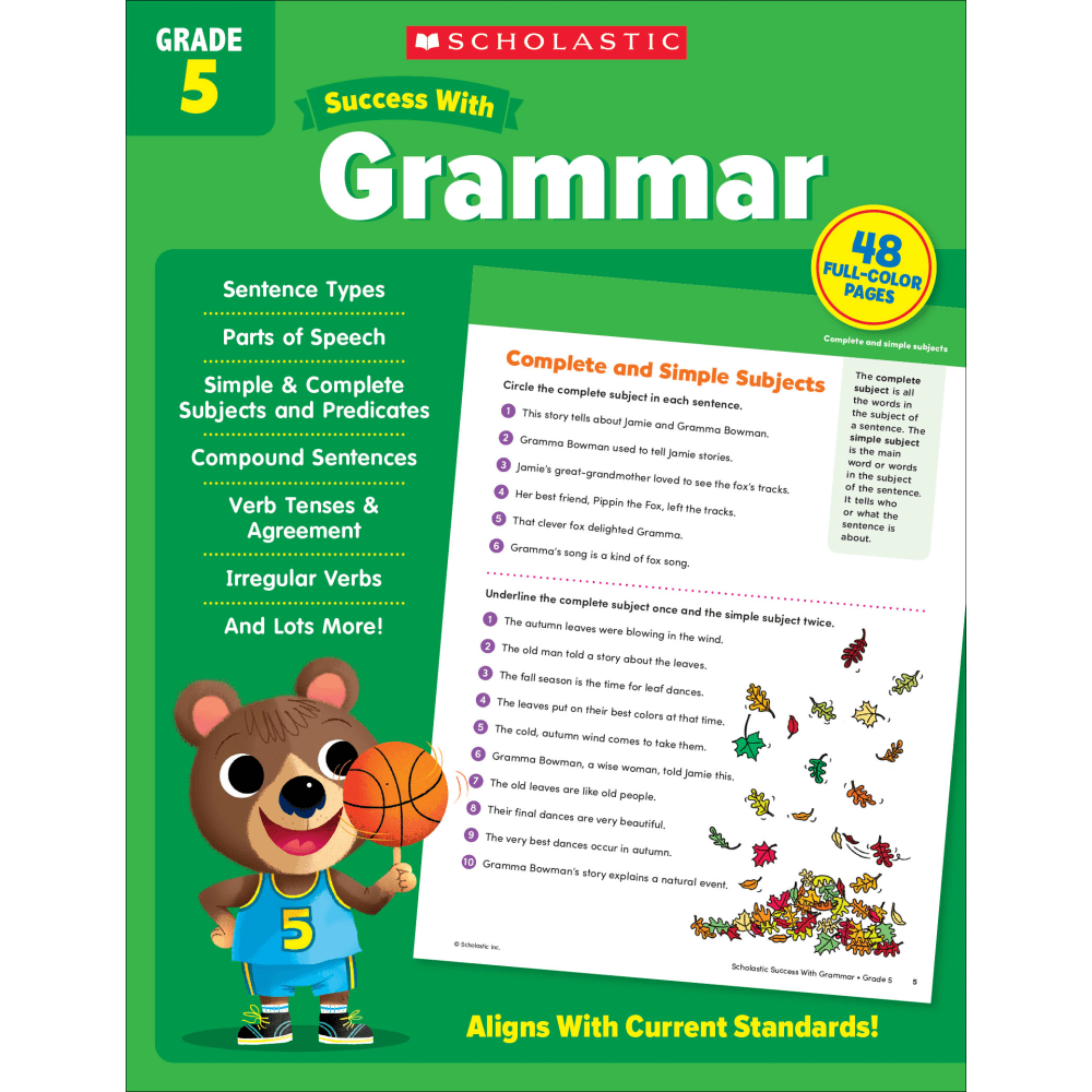 Scholastic Success With Grammar Workbook, Grade 5