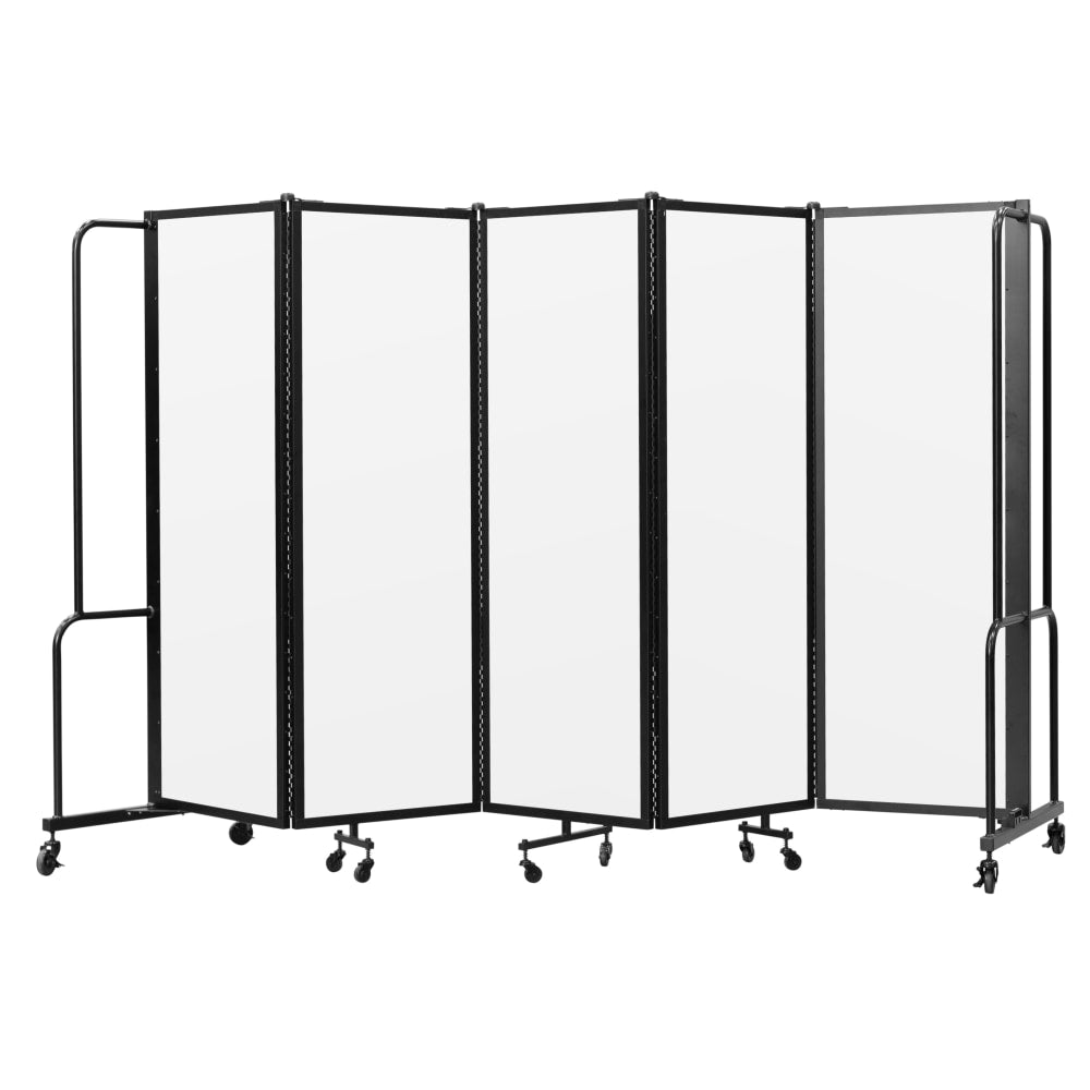 National Public Seating Room Divider, 5-Section, 72inH x 27inW x 118inD, Clear