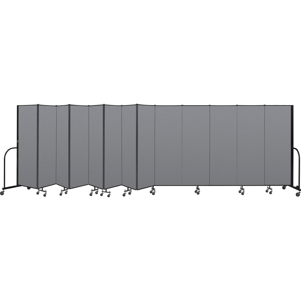 Screenflex Portable Room Partition Divider, 72inH x 289inW, Gray