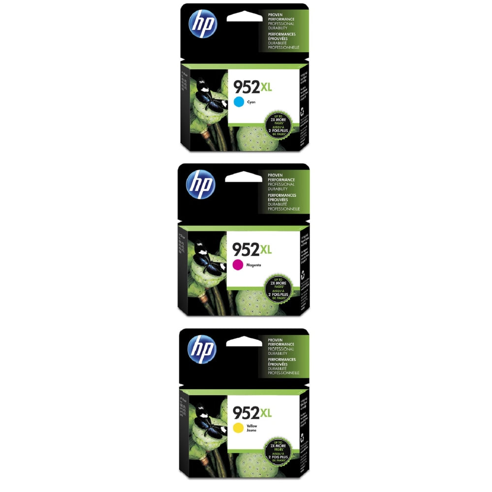 HP 952XL Cyan; Magenta; Yellow High-Yield Ink Cartridges, Set Of 3 Cartridges, HP952XLCMY-OD