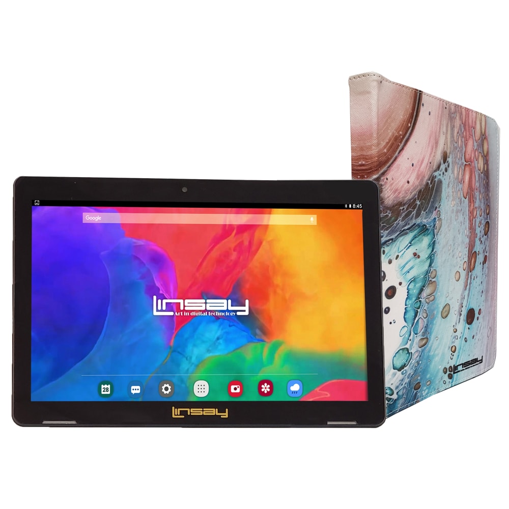 Linsay F10IPS Tablet, 10.1in Screen, 2GB Memory, 64GB Storage, Android 13, Space Marble