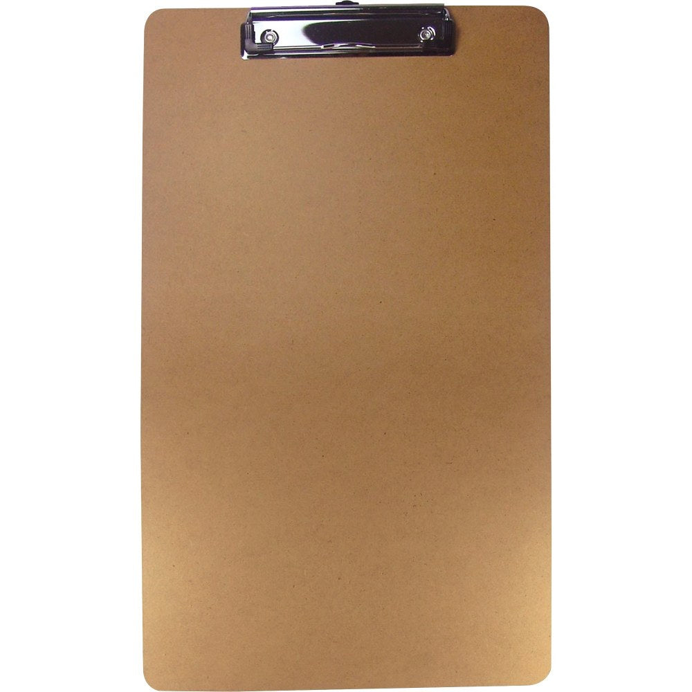 Business Source Legal-size Clipboard - 8 1/2in x 14in - Hardboard - Brown - 3 / Pack