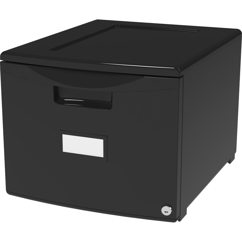 Storex Stackable File Drawer, 12-13/16inH x 14-13/16inW x 18-5/16inL, Black