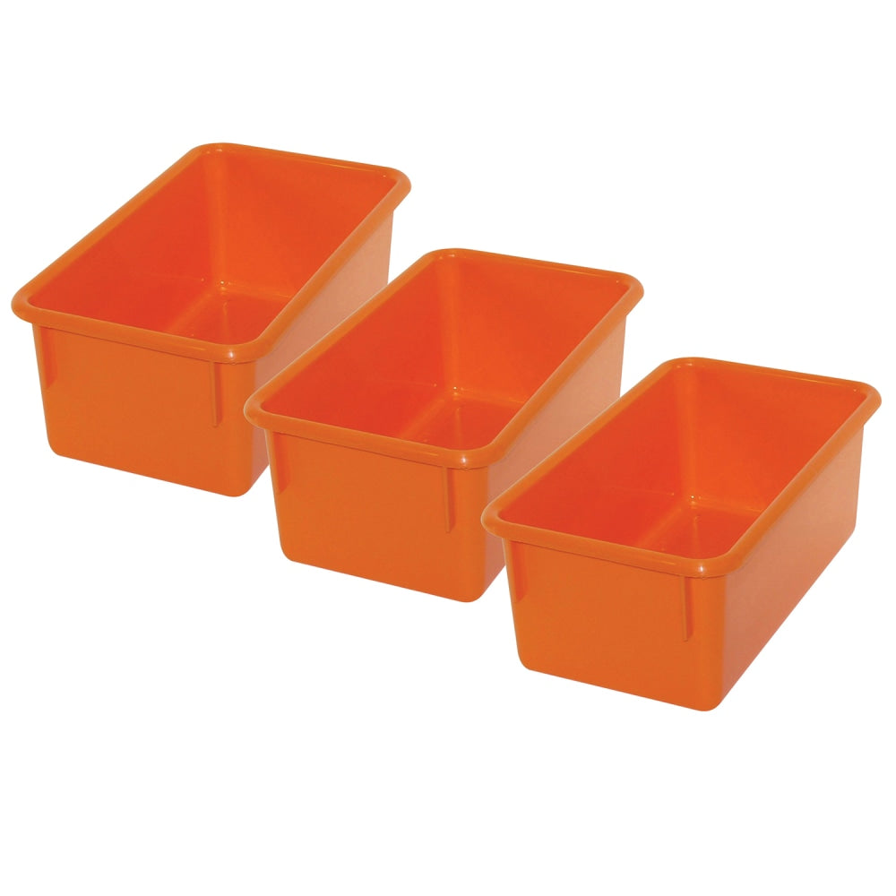 Romanoff Stowaway Trays, 5-1/4inH x 7-3/4inW x 13-1/4inD, Orange, Pack Of 3 Trays