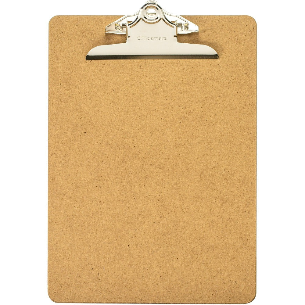 OIC 100% Recycled Hardboard Clipboard, Letter Size, 9in x 12 1/2in, Brown, OIC83100