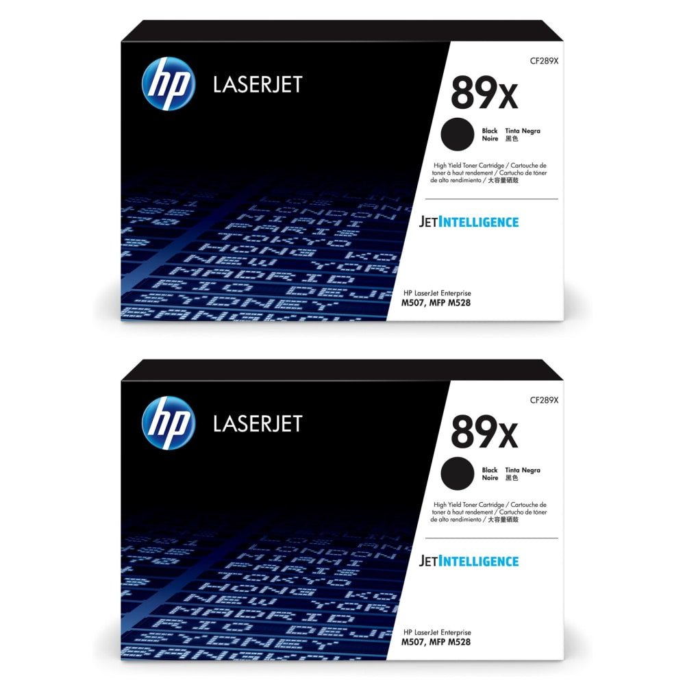 HP 89X Black High Yield Toner Cartridges, Pack Of 2, CF289X