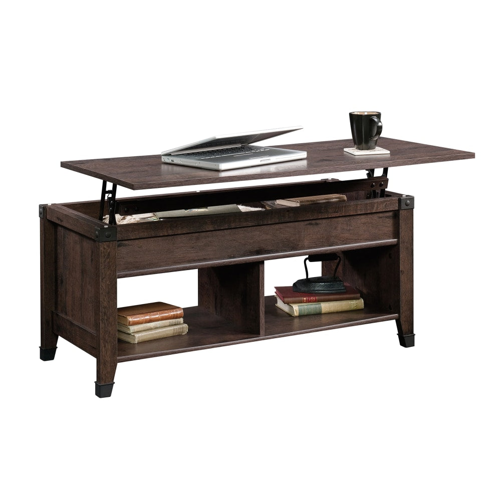 Sauder Carson Forge Lift-Top Coffee Table, Rectangle, Coffee Oak