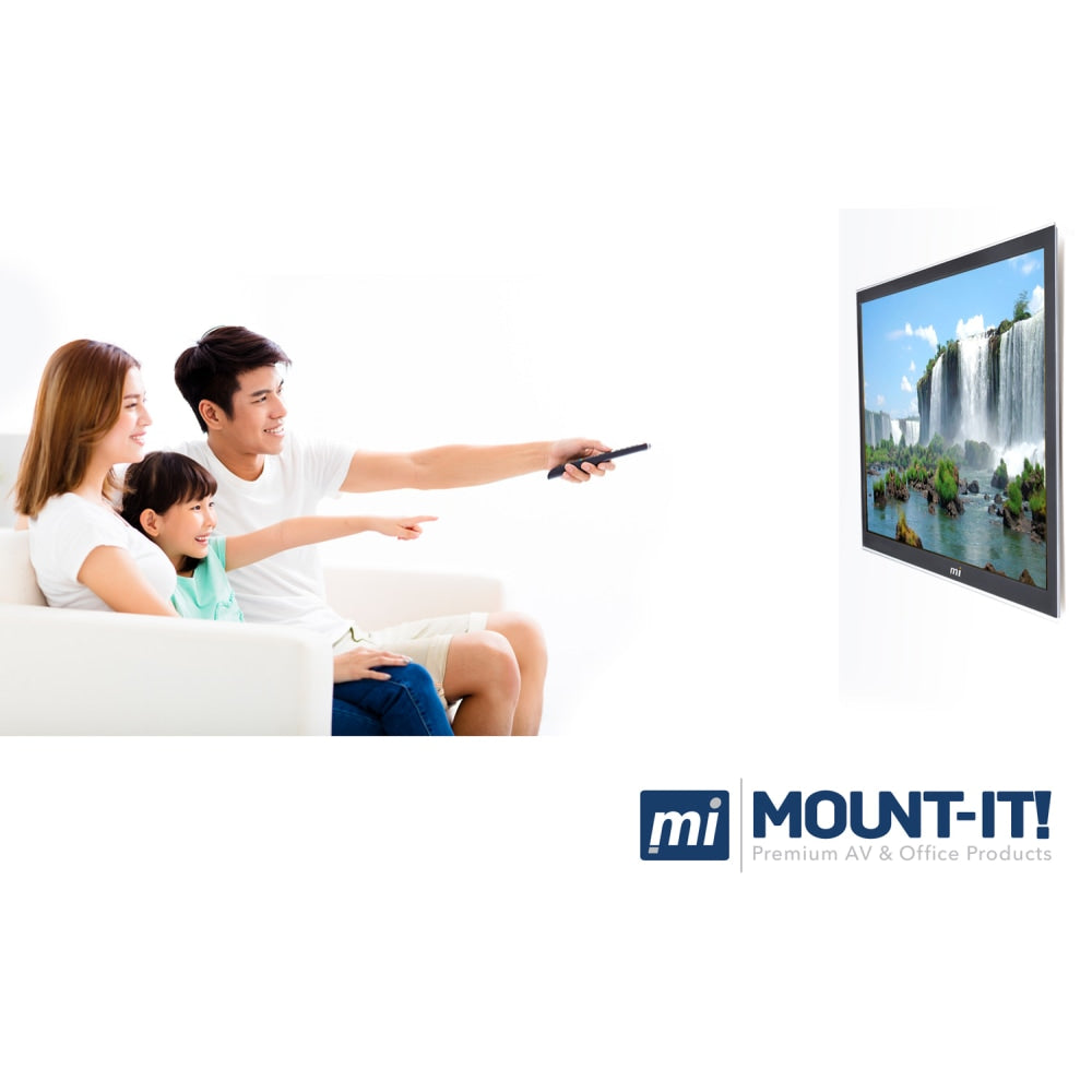 Mount-It! Locking Wall Mount For 32 - 60in TVs, 9.5inH x 35inW x 1.9inD, Black