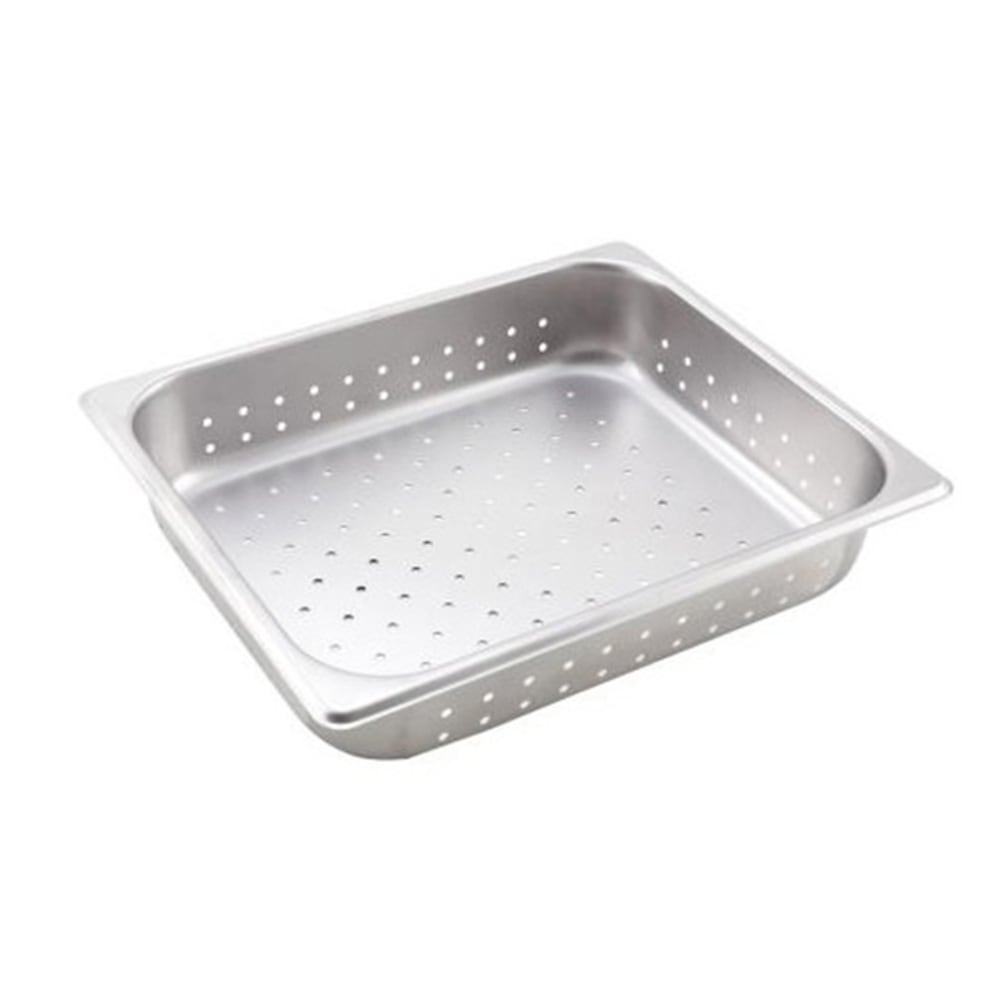 Winco 1/2 Size 2-1/2in Perforated Steam Table Pan, Silver