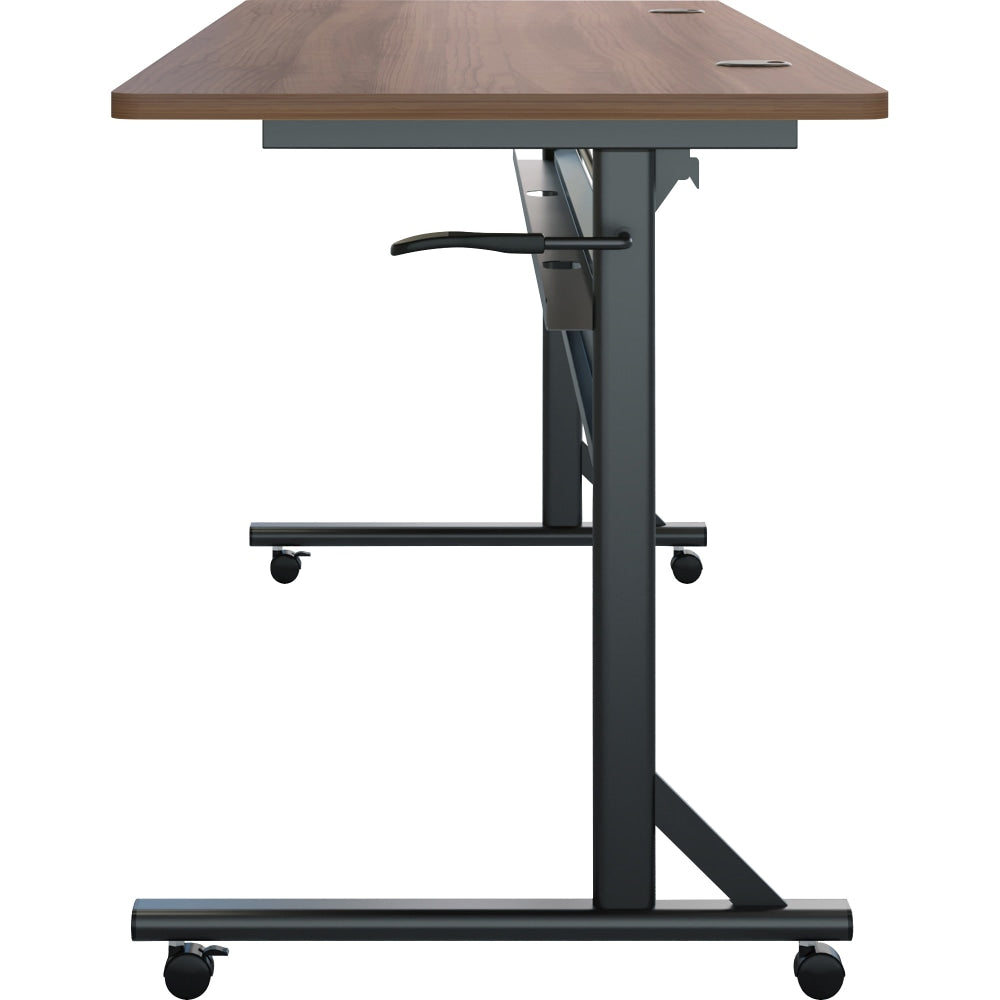 Lorell Shift 2.0 Flip & Nesting Mobile Table, 29-1/2inH x 72inW x 24inD, Walnut/Black