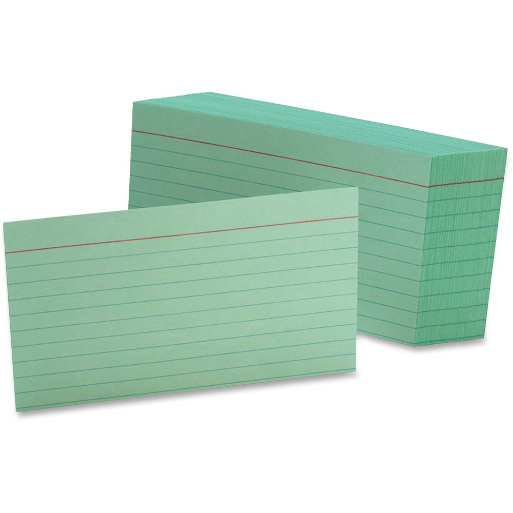 Oxford Color Index Cards, Ruled, 3in x 5in, Green, Pack Of 100