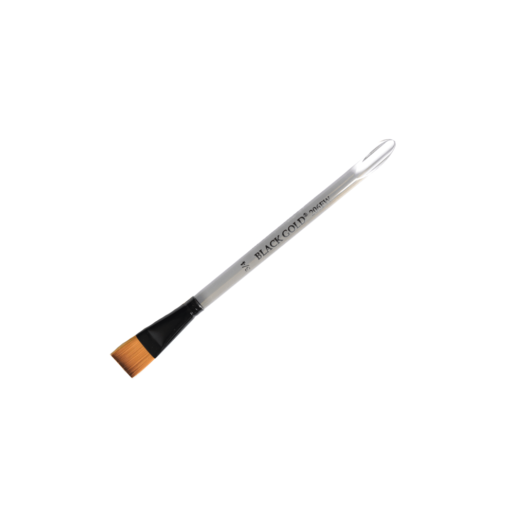 Dynasty Paint Brush, 3/4in, Flat Bristle, Synthetic, Clear