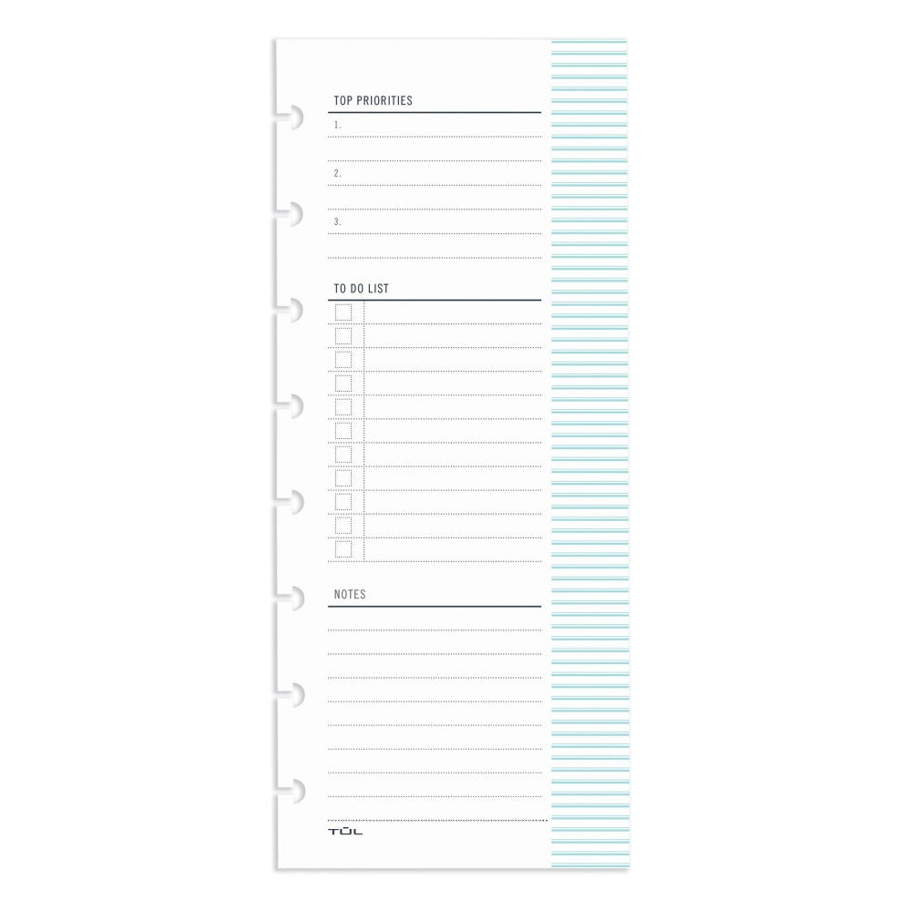 TUL Discbound Daily Schedule Pad, 3-1/2in x 8-1/2in, 50 Sheets