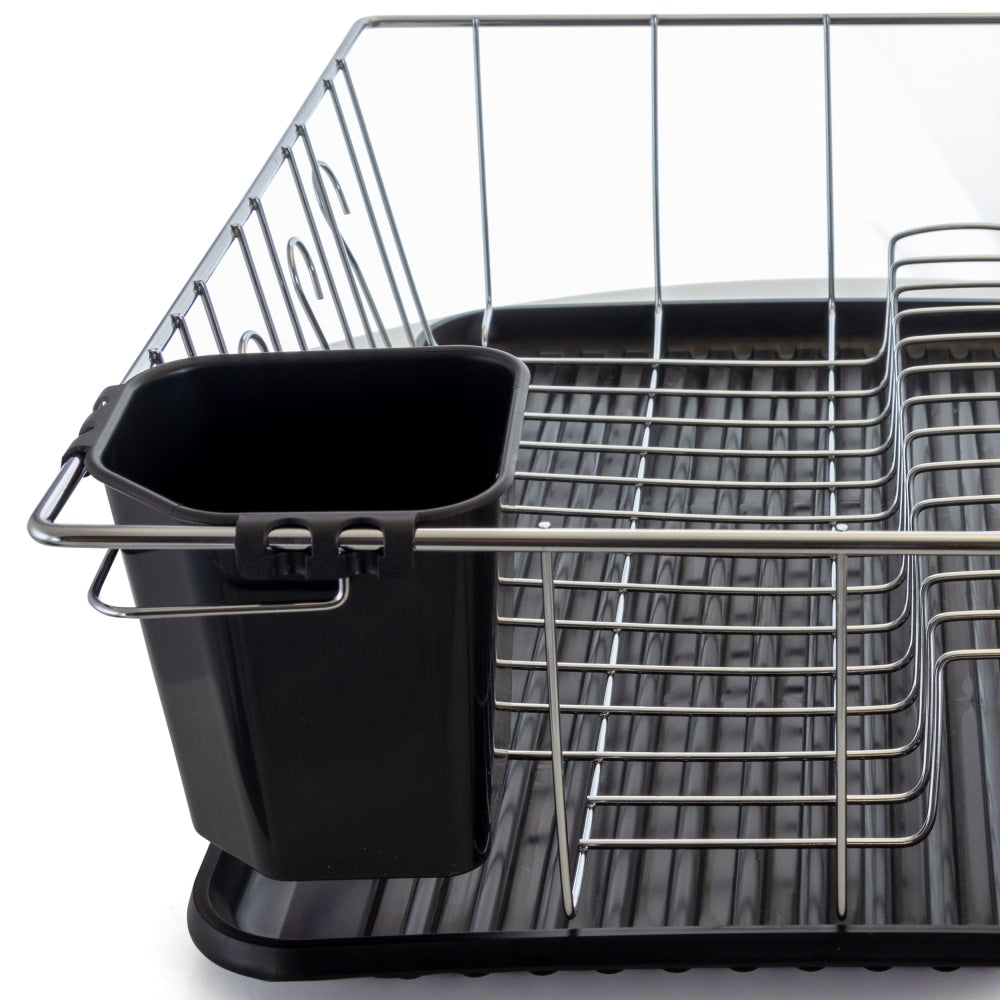 Megachef 16in Counter Top Drying Dish Rack, Black