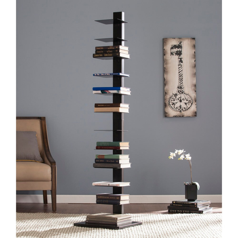 SEI Furniture Spine Tower Shelf, 65 1/4inH x 15 3/4inW x 16inD, Black