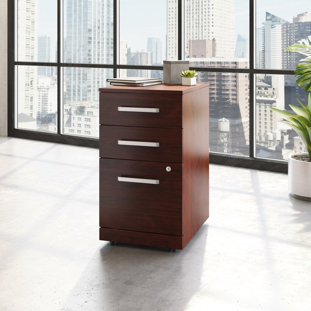 Sauder Affirm Commercial 20inD Vertical 3-Drawer Mobile Pedestal File Cabinet, Classic Cherry