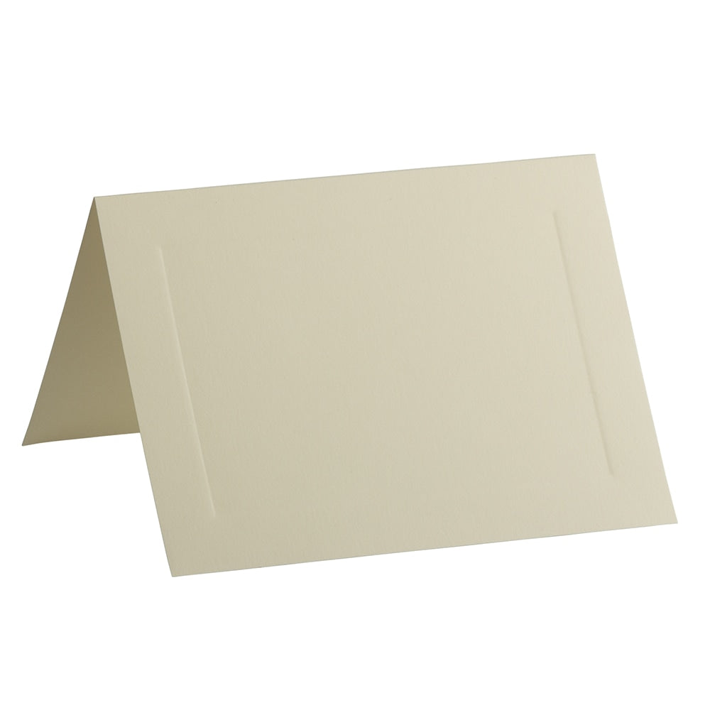 JAM Paper Note Cards, Fold-Over, Panel Border, 4 5/8in x 6 1/4in, Ivory, Pack Of 25