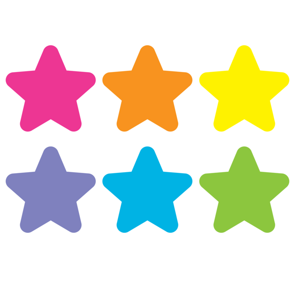 Teacher Created Resources Spot On Floor Markers, Bright Stars, 4in, Pack Of 12 Markers