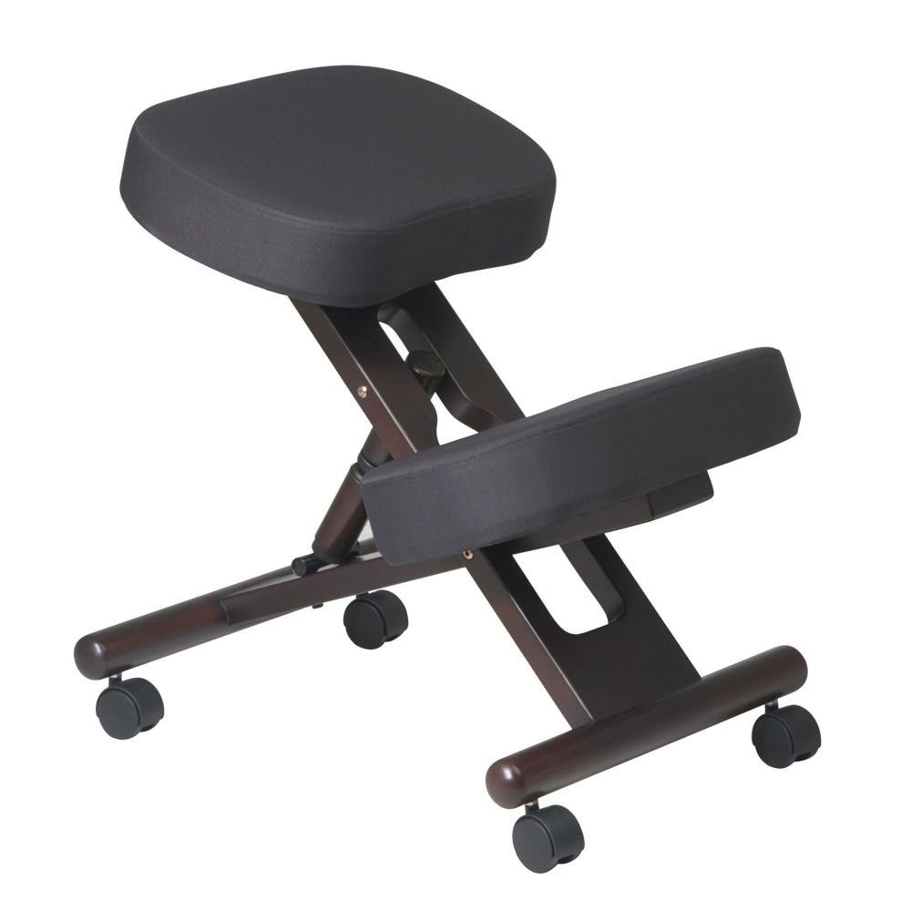 Office Star Work Smart Ergonomic Knee Chair, Black/Espresso