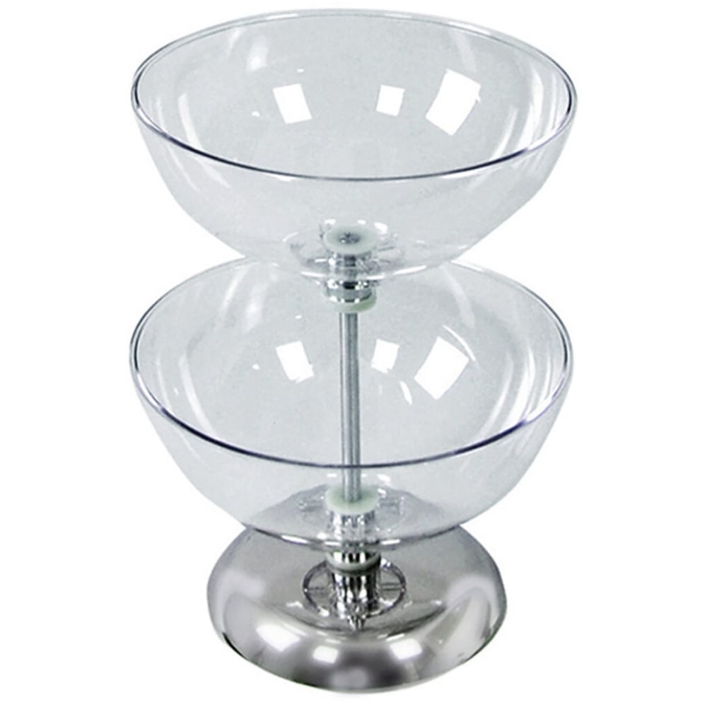 Azar Displays 2-Tier Bowl Display, 17-1/2inH x 12inW x 12inD, Clear