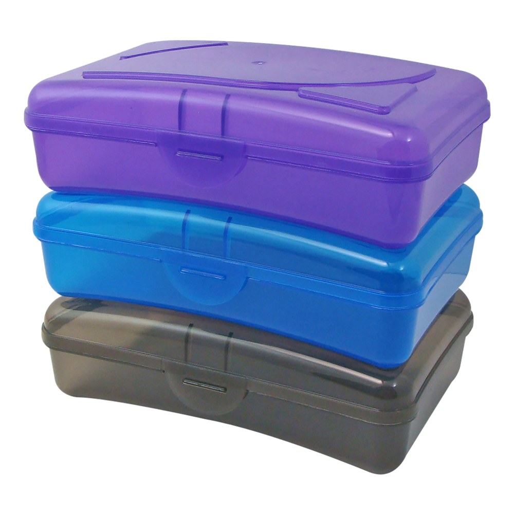 Cra-Z-Art Plastic School Box, 2-3/16inH x 5-3/16inW x 8inD, Assorted Colors