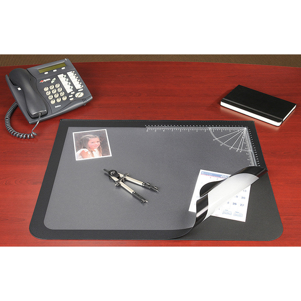 Artistic Logo Pad Desk Organizer, 20in x 31in, Black/Clear