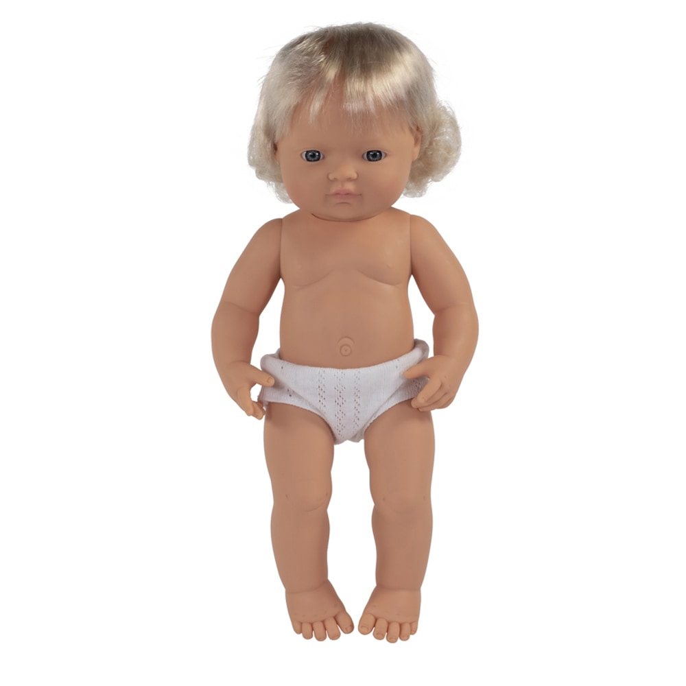 Miniland Educational Anatomically Correct 15in Baby Doll, Caucasian Girl