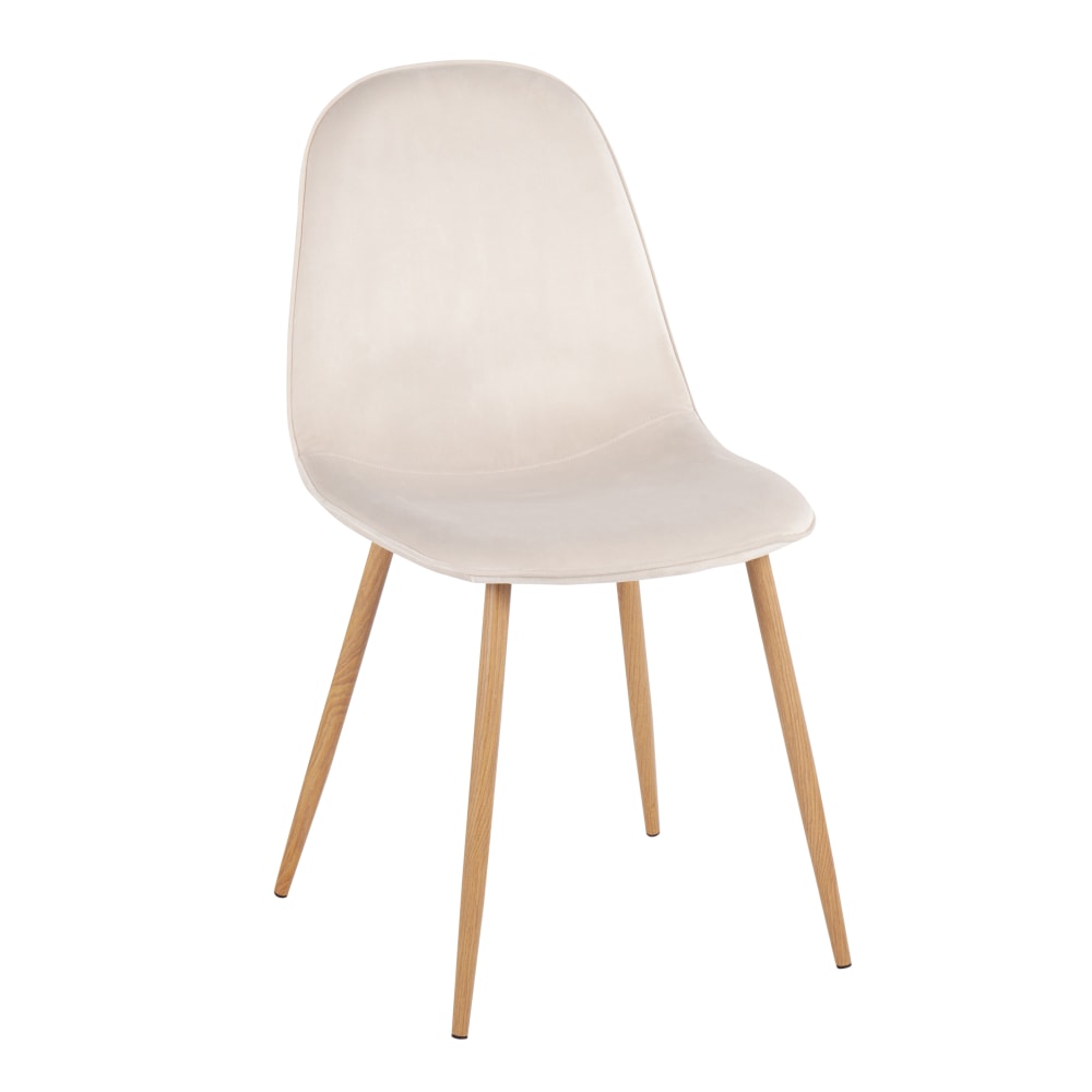 LumiSource Pebble Dining Chairs, Cream/Natural, Set Of 2 Chairs