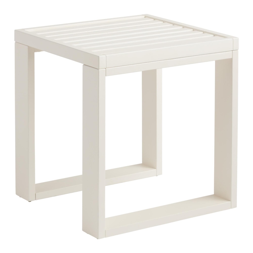 Linon Keir Wood Outdoor Furniture Side Table, 22inH x 20inW x 20inD, Antique White