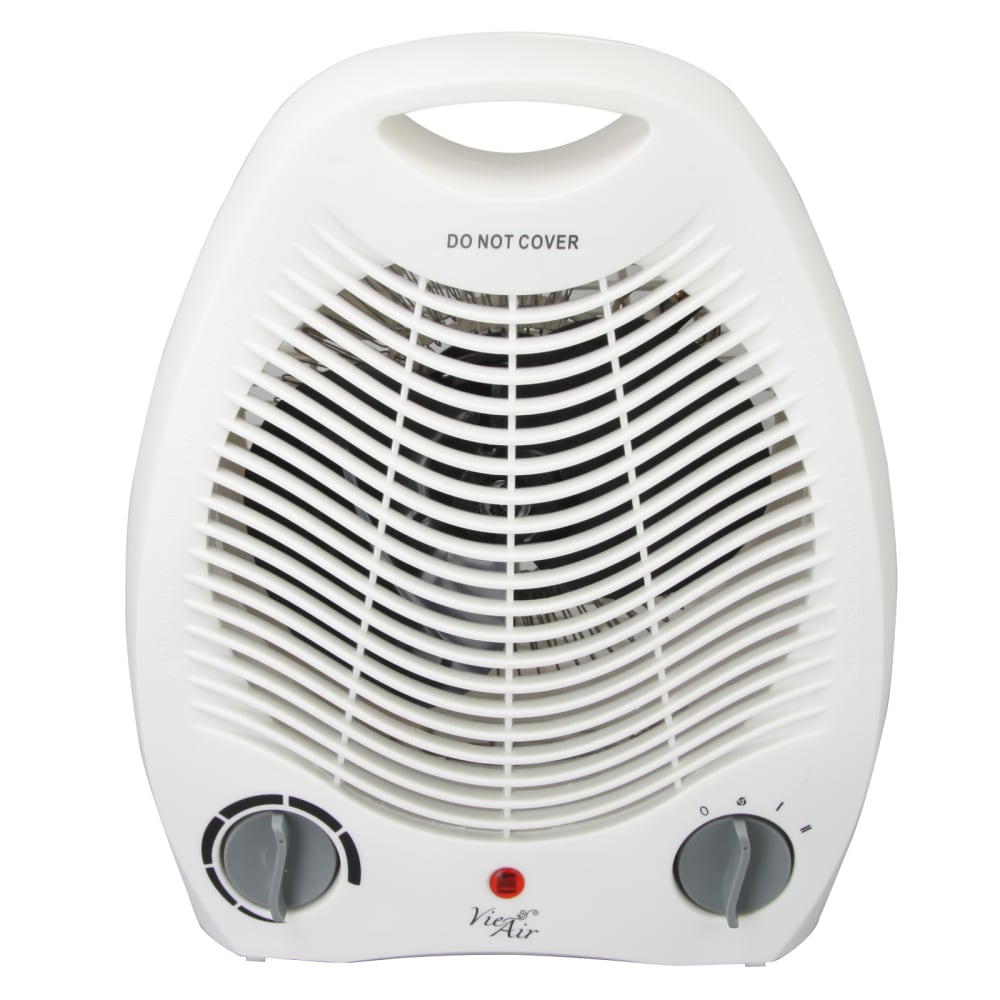 Vie Air 1500-Watt Fan Heater, Office, 5-1/4in x 7-3/4in, White