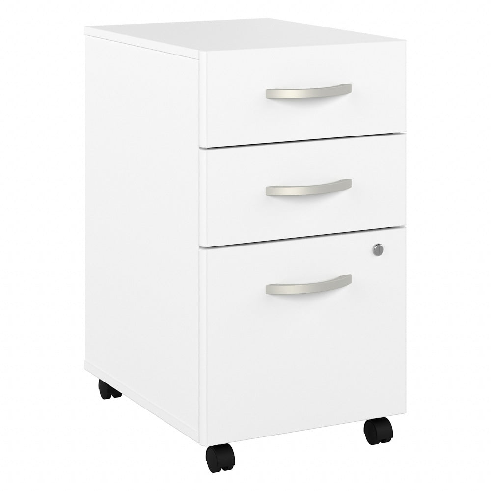 Bush Business Furniture Hybrid 28inD Vertical 3-Drawer Mobile File Cabinet, White, Delivery