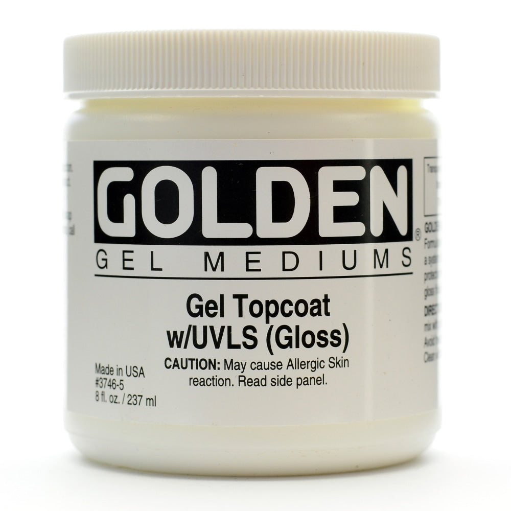 Golden Digital Mixed Media Gel Topcoat With UVLS, Gloss, 8 Oz