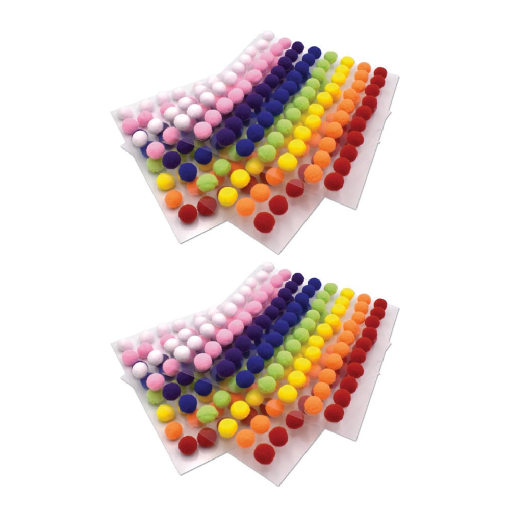 Creativity Street Peel & Stick Poms, Assorted Colors, 240 Poms Per Pack, Set Of 2 Packs