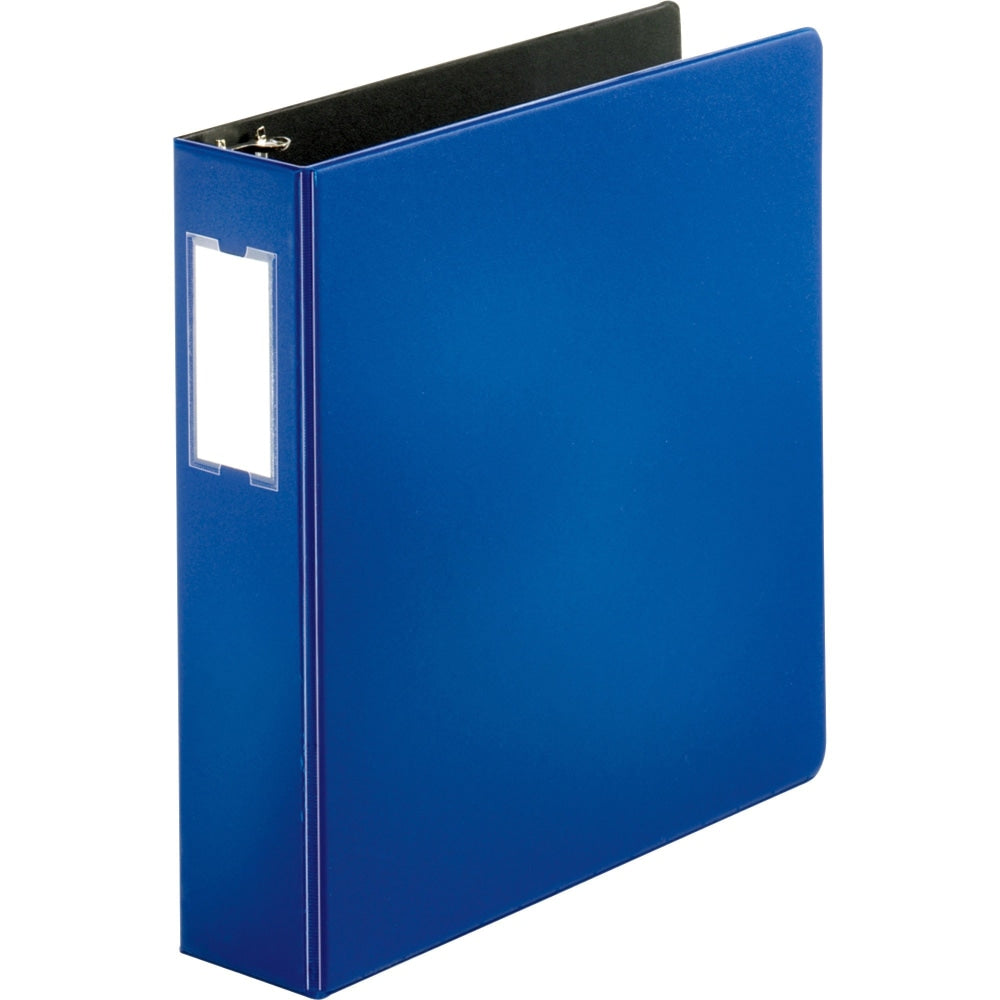 Business Source Slanted D-Ring Binders, 2in Ring, Blue