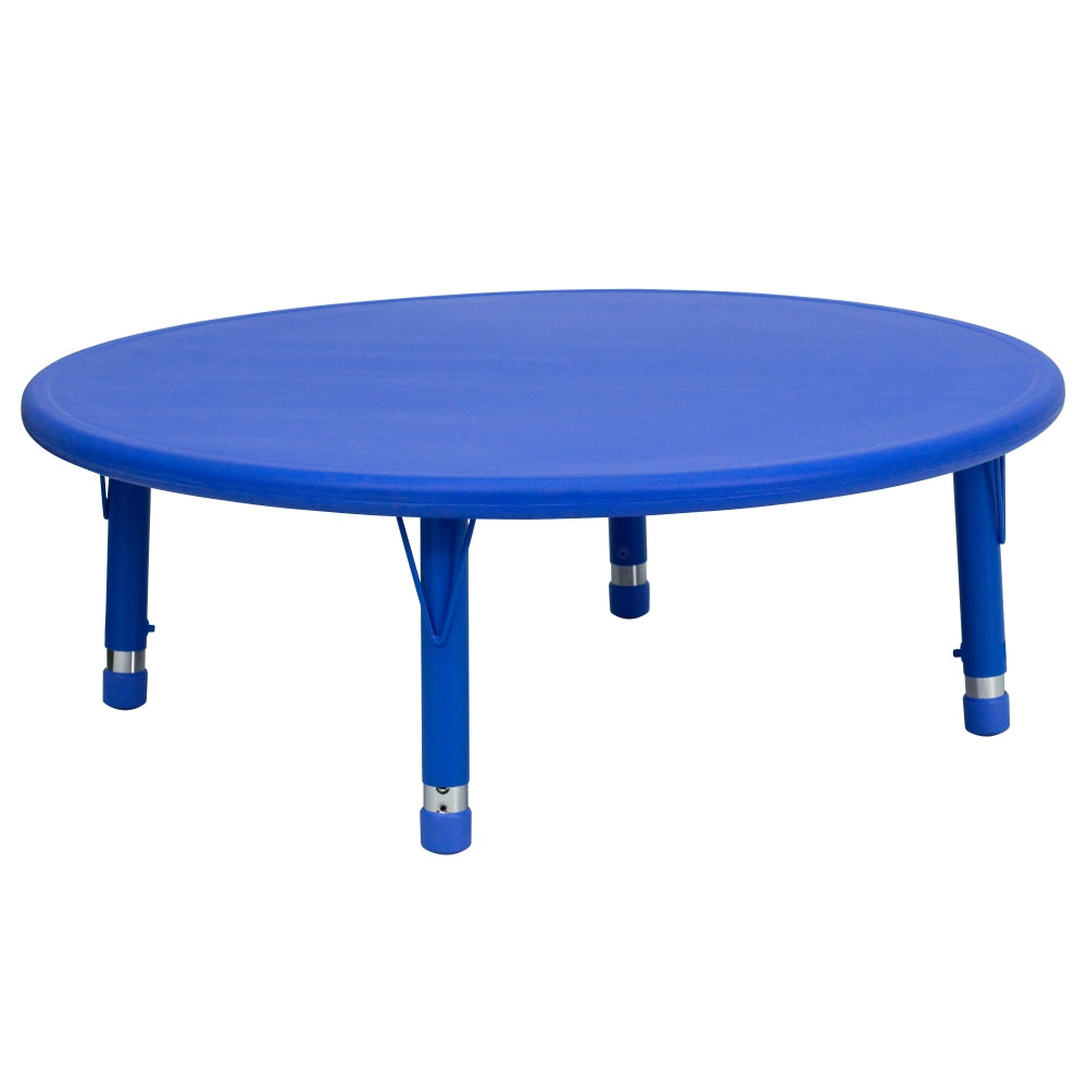 Flash Furniture Round Adjustable Activity Table, 23-3/4in x 45in, Blue