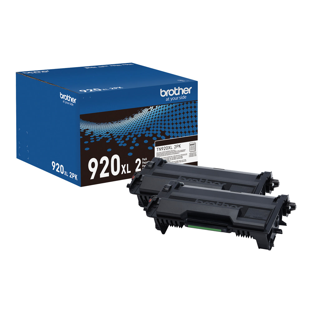 Brother Genuine Black High Yield Toner Cartridges, Pack Of 2, TN920XL2PK